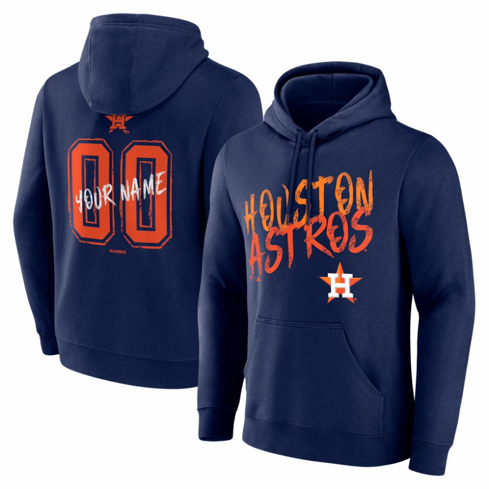 Houston Astros Hustle Personalized Name & Number Hoodie - Navy
