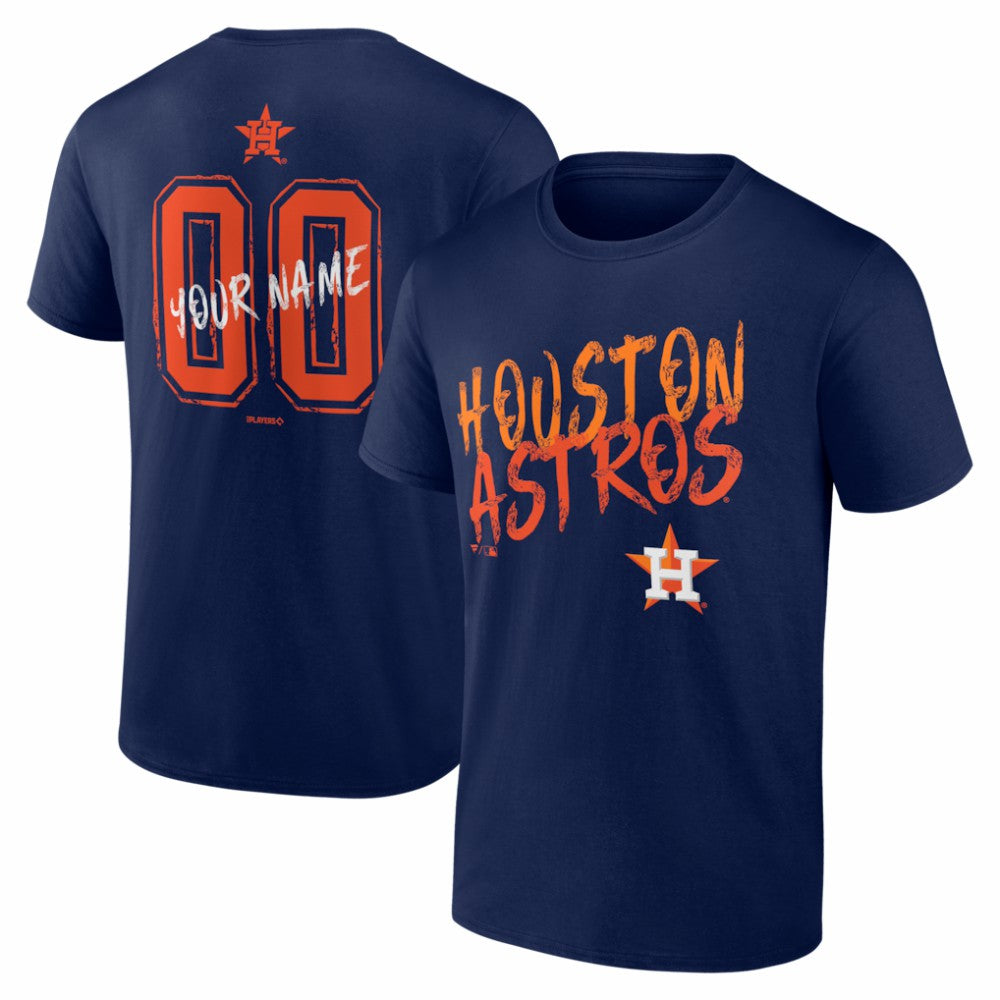 Houston Astros Hustle Personalized Name & Number T-Shirt - Navy