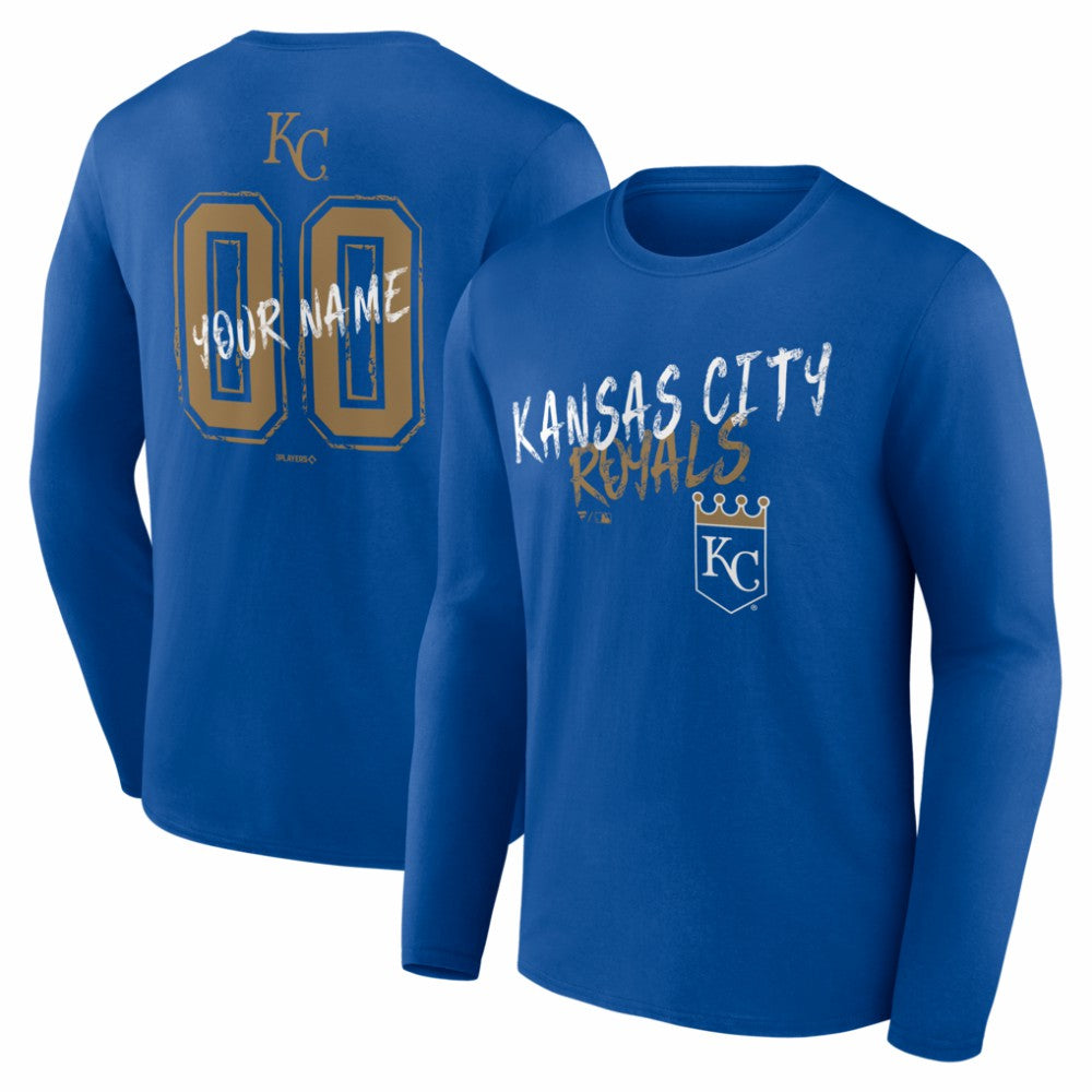 Kansas City Royals Hustle Personalized Name & Number Long Sleeve T-Shirt - Royal