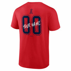 Los Angeles Angels Hustle Personalized Name & Number T-Shirt - Red