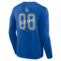 Los Angeles Dodgers Hustle Personalized Name & Number Long Sleeve T-Shirt - Royal
