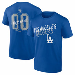Los Angeles Dodgers Hustle Personalized Name & Number T-Shirt - Royal