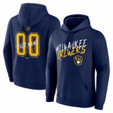 Milwaukee Brewers Hustle Personalized Name & Number Hoodie - Navy