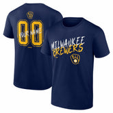Milwaukee Brewers Hustle Personalized Name & Number T-Shirt - Navy