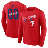 Philadelphia Phillies Hustle Personalized Name & Number Long Sleeve T-Shirt - Red