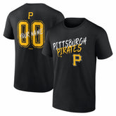 Pittsburgh Pirates Hustle Personalized Name & Number T-Shirt - Black