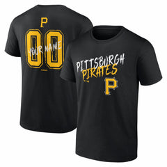 Pittsburgh Pirates Hustle Personalized Name & Number T-Shirt - Black