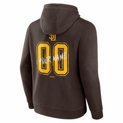 San Diego Padres Hustle Personalized Name & Number Hoodie - Brown