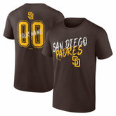 San Diego Padres Hustle Personalized Name & Number T-Shirt - Brown