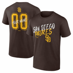 San Diego Padres Hustle Personalized Name & Number T-Shirt - Brown