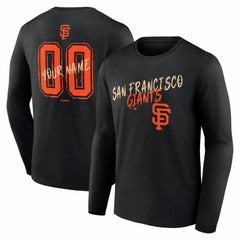 San Francisco Giants Hustle Personalized Name & Number Long Sleeve T-Shirt - Black