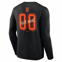San Francisco Giants Hustle Personalized Name & Number Long Sleeve T-Shirt - Black