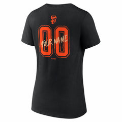 San Francisco Giants Women's Hustle Personalized Name & Number V-Neck T-Shirt - Black