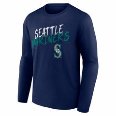 Seattle Mariners Hustle Personalized Name & Number Long Sleeve T-Shirt - Navy