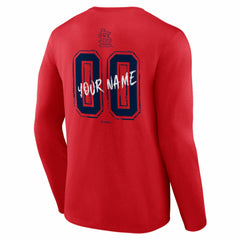 St. Louis Cardinals Hustle Personalized Name & Number Long Sleeve T-Shirt - Red