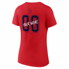 St. Louis Cardinals Women's Hustle Personalized Name & Number V-Neck T-Shirt - Red