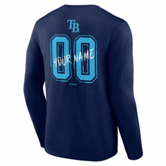 Tampa Bay Rays Hustle Personalized Name & Number Long Sleeve T-Shirt - Navy