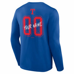Texas Rangers Hustle Personalized Name & Number Long Sleeve T-Shirt - Royal