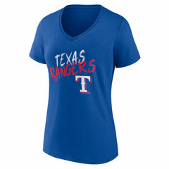 Texas Rangers Women's Hustle Personalized Name & Number V-Neck T-Shirt - Royal