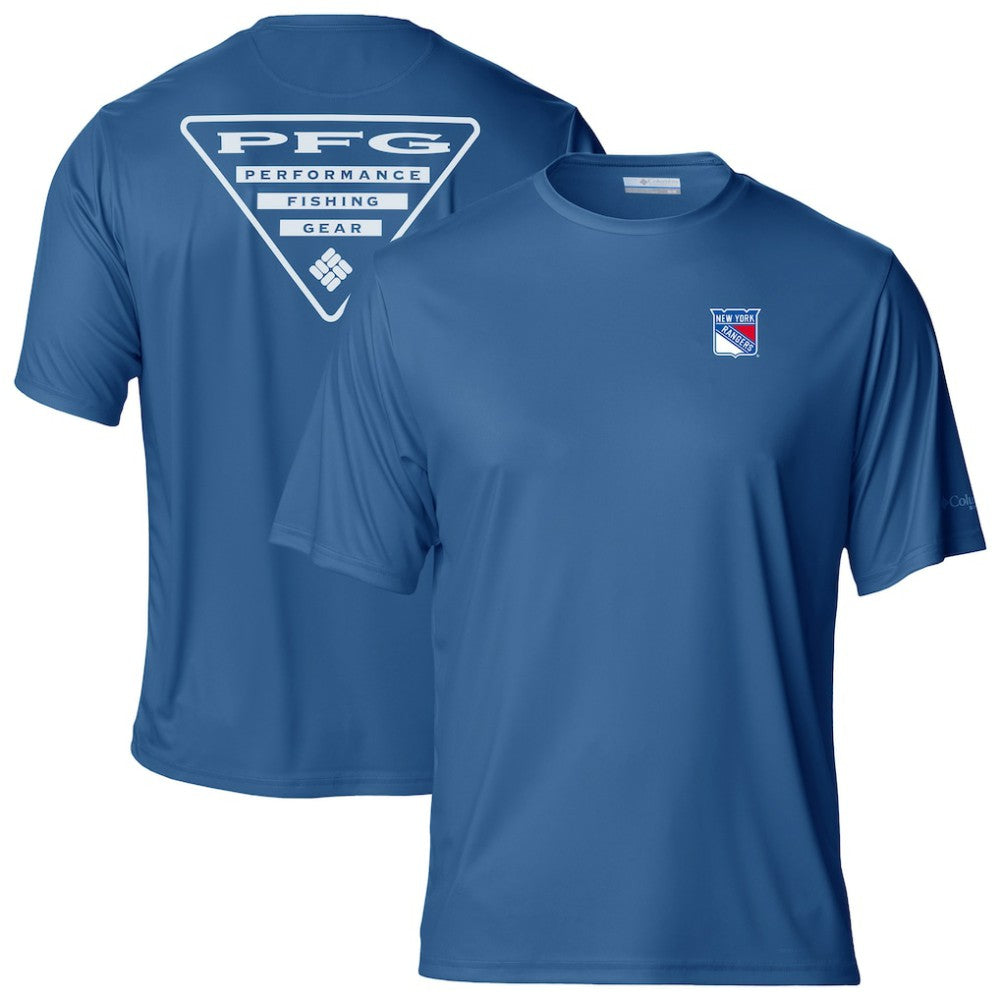 New York Rangers Columbia PFG Terminal Tackle Omni-Shade T-Shirt Blue