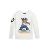 Yankees Polo Ralph Lauren Preschool Bear Sweater - White