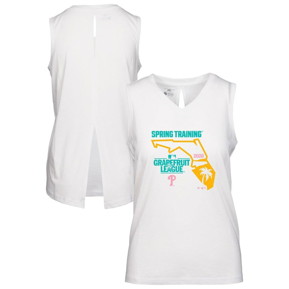 Philadelphia Phillies Levelwear Women's 2026 Spring Training Paisley Ball Bold Tank - White