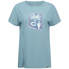 Cincinnati Reds Levelwear Women's Influx Spring Training Sunrise Bold T-Shirt - Blue