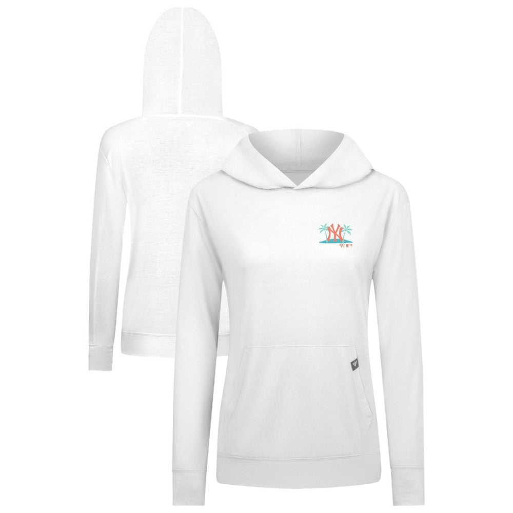 New York Yankees Levelwear Women's Relay Spring Break Panoramic Bold Hoodie - White