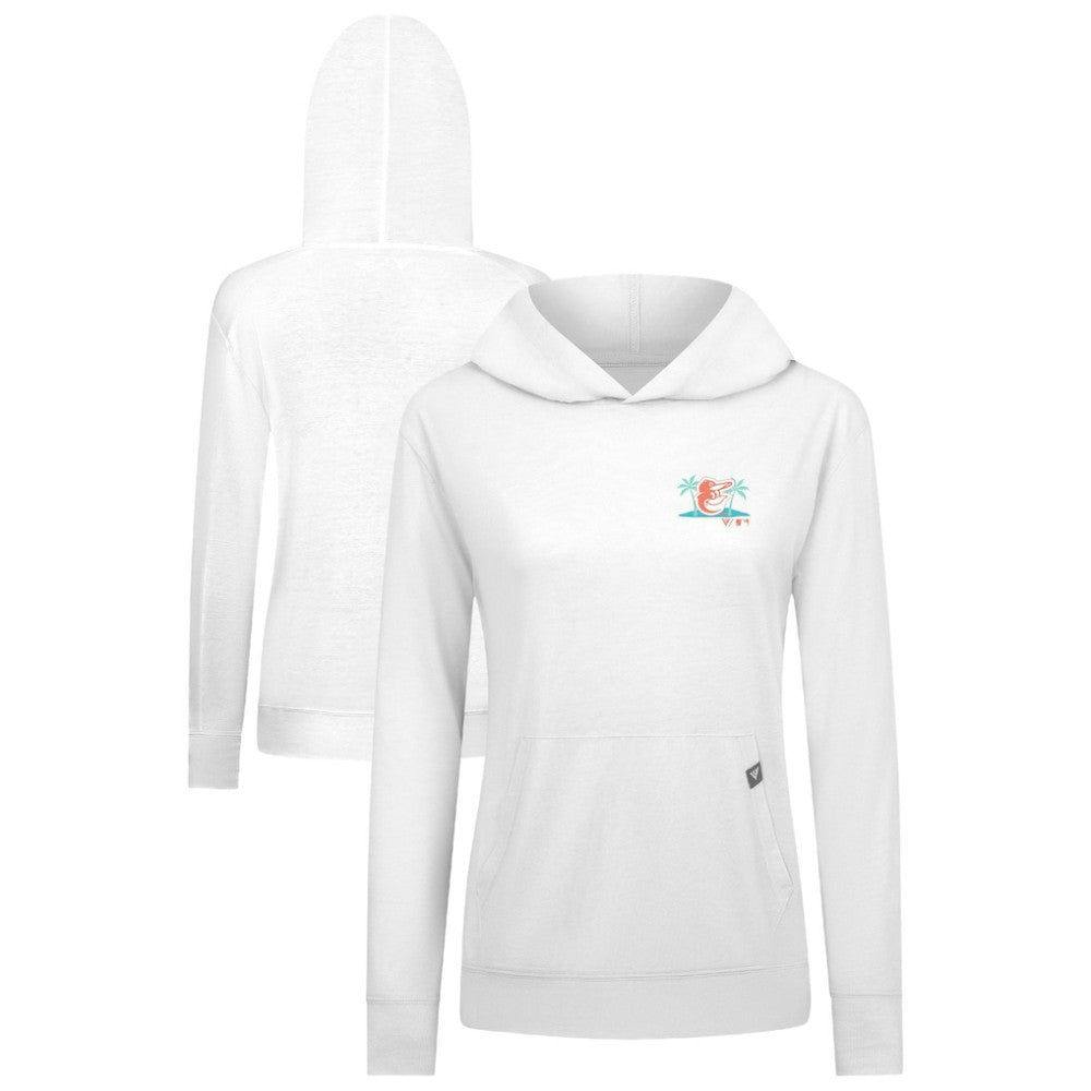 Baltimore Orioles Levelwear Women's Relay Spring Break Panoramic Bold Hoodie - White