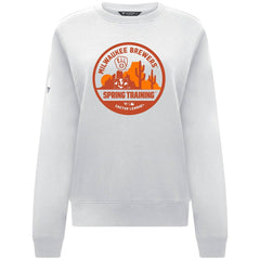 Milwaukee Brewers Levelwear Women's Yvette Spring Training Badge Bold Sweatshirt - White