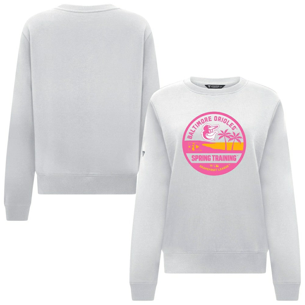 Baltimore Orioles Levelwear Women's Yvette Spring Training Badge Bold Sweatshirt - White