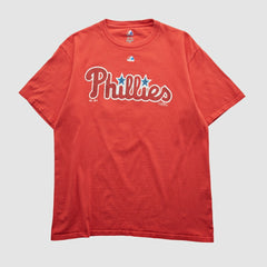 Philadelphia Phillies Majestic 2000s T-shirt - Red Vintage