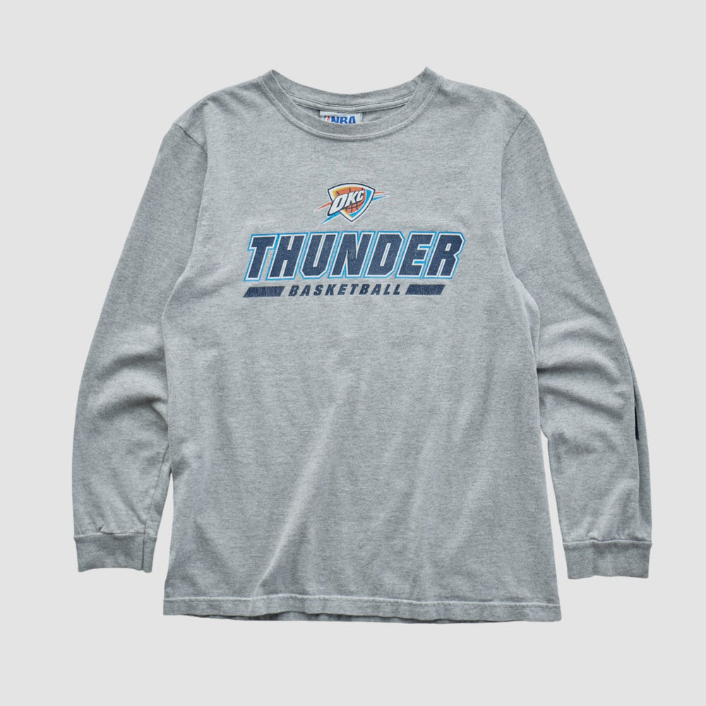 Oklahoma City Thunder NBA 2010s Long Sleeve T-shirt - Heather Gray Vintage | Vintage cheap