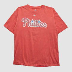 Philadelphia Phillies Majestic 2000s T-shirt - Red Vintage
