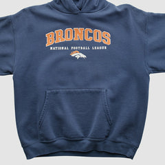 Denver Broncos 2000s Hooded Pullover Sweatshirt - Navy Vintage discount