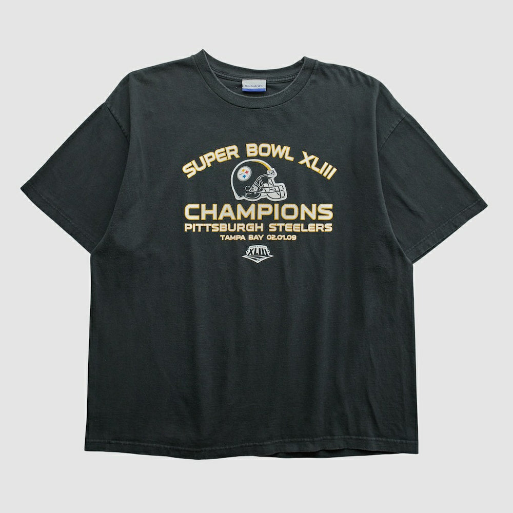 Super Bowl XLIII Reebok 2009 T-shirt - Black Vintage sale