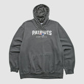 New England Patriots Majestic 2010s Hooded Pullover Sweatshirt - Charcoal Vintage sale