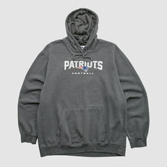 New England Patriots Majestic 2010s Hooded Pullover Sweatshirt - Charcoal Vintage sale
