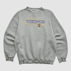 Minnesota Vikings 90s Pullover Sweatshirt - Heather Gray Vintage cheap