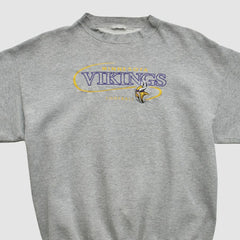 Minnesota Vikings 90s Pullover Sweatshirt - Heather Gray Vintage cheap