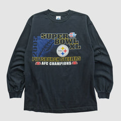 Super Bowl XL Alstyle 2006 Long Sleeve T-shirt - Black Vintage for sale