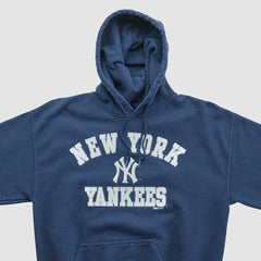 New York Yankees Stitches 2010s Hooded Pullover Sweatshirt - Navy Vintage