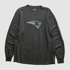 New England Patriots Reebok 2000s Long Sleeve T-shirt - Charcoal Vintage for sale