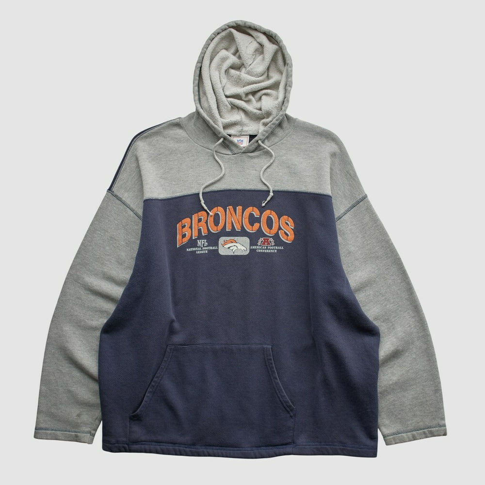 Denver Broncos NFL 2000s Hooded Pullover Sweatshirt - Heather Gray Vintage outlet