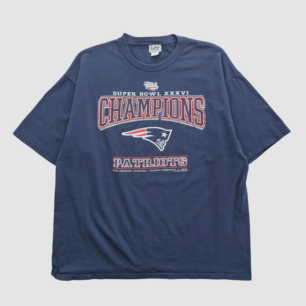 New England Patriots Lee Apparel 2002 T-shirt - Navy Vintage discount