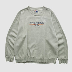 Denver Broncos Majestic 2000s Pullover Sweatshirt - Heather Gray Vintage online