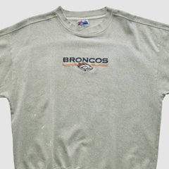 Denver Broncos Majestic 2000s Pullover Sweatshirt - Heather Gray Vintage online