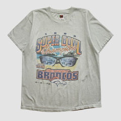 Super Bowl XXXIII Fruit of The Loom 1998 T-shirt - Heather Gray Vintage discount