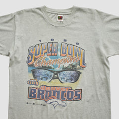 Super Bowl XXXIII Fruit of The Loom 1998 T-shirt - Heather Gray Vintage discount