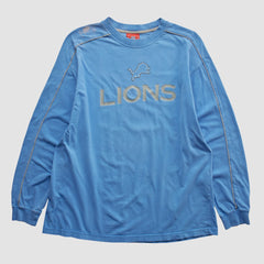Detroit Lions NFL 2000s Long Sleeve T-shirt - Light Blue Vintage on sale